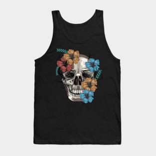 Floral Skull Anatomical - Hand Drawn Tank Top